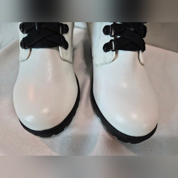 MIA White and Black Lace-Up Combat Boots - Picture 6 of 14